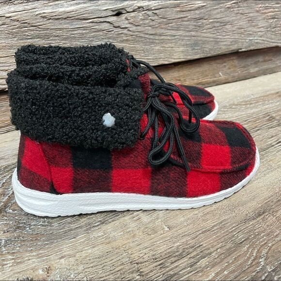 Buffalo Plaid Gypsy Jazz Bootie - Picture 3 of 4